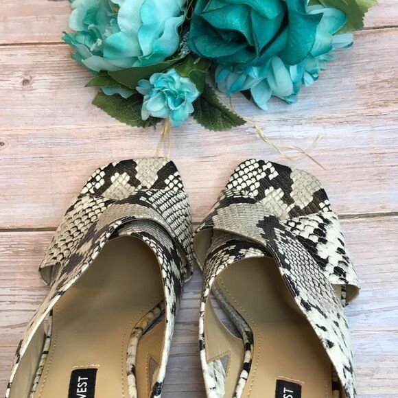 Nine West Snake Print GIGI Block Heel Sandals - Picture 4 of 7